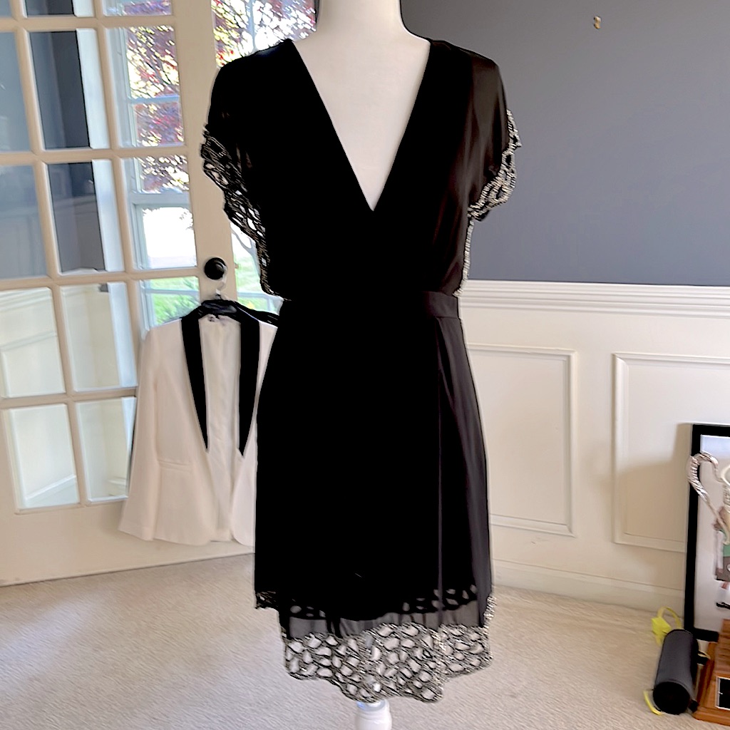 Black Cocktail Dress With Beading